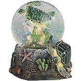 StealStreet 3.75 Inch Marine Life Snow Globe with Sea Turtle Statue Figurine Collectible, 3.75", Green