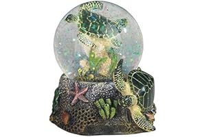 StealStreet 3.75 Inch Marine Life Snow Globe with Sea Turtle Statue Figurine Collectible, 3.75", Green