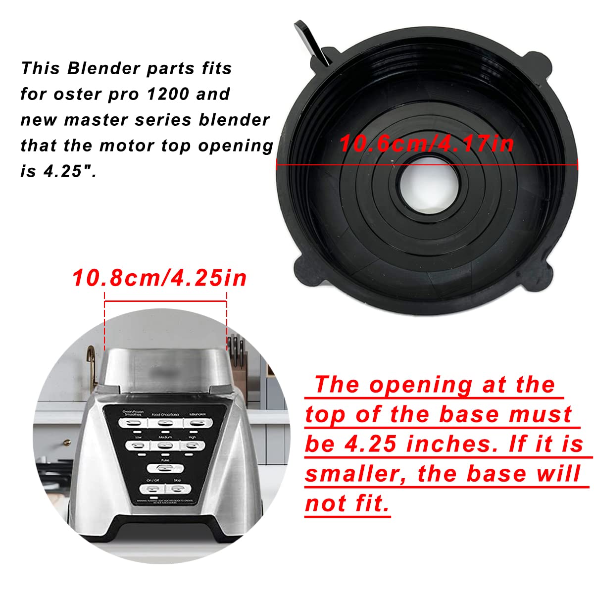 for Oster Pro 1200 Blender Replacement Parts Blender Ice Blade with Jar Base Cap and Rubber O Ring Seal Gasket Accessory Refresh Kit
