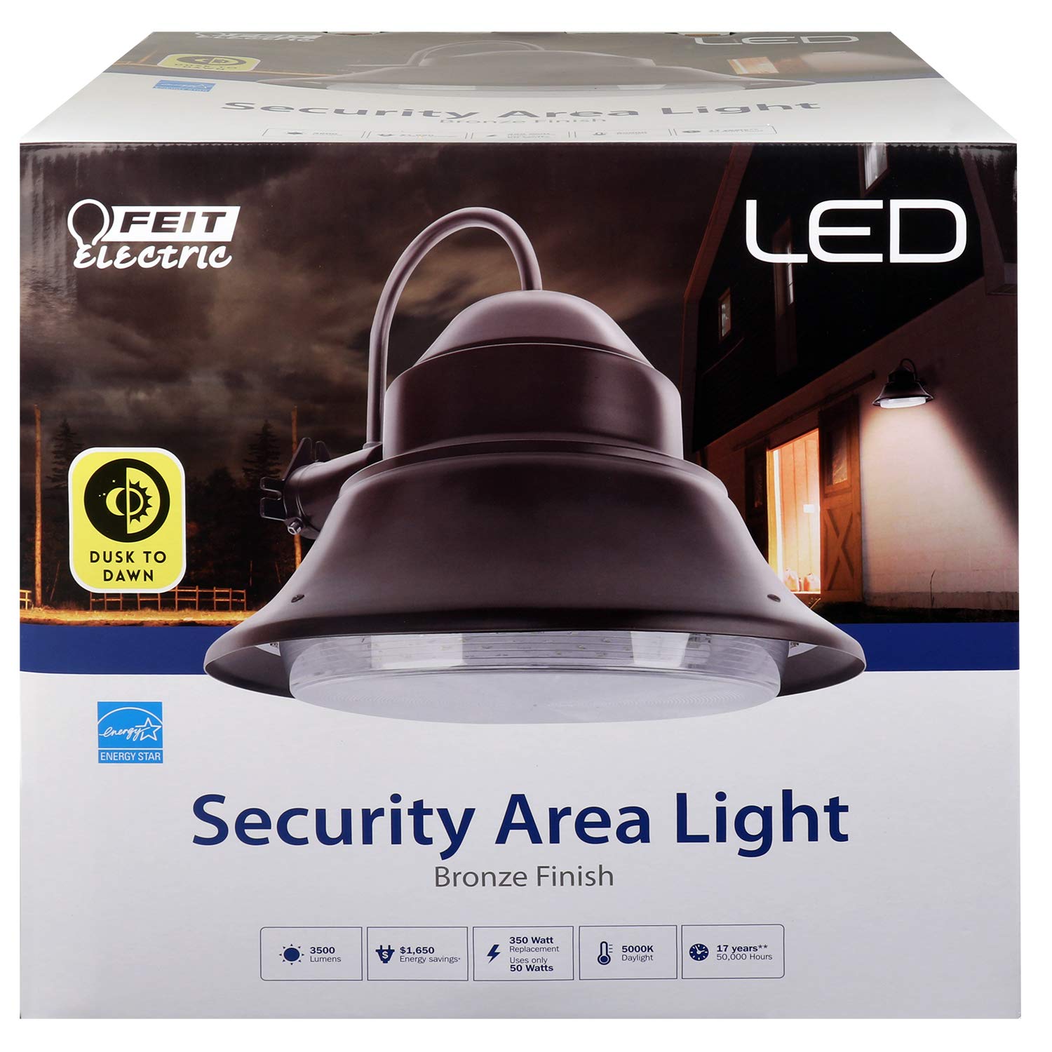 Feit Electric - Dusk to Dawn LED Bronze Security Outdoor Light, 5000K (73700)