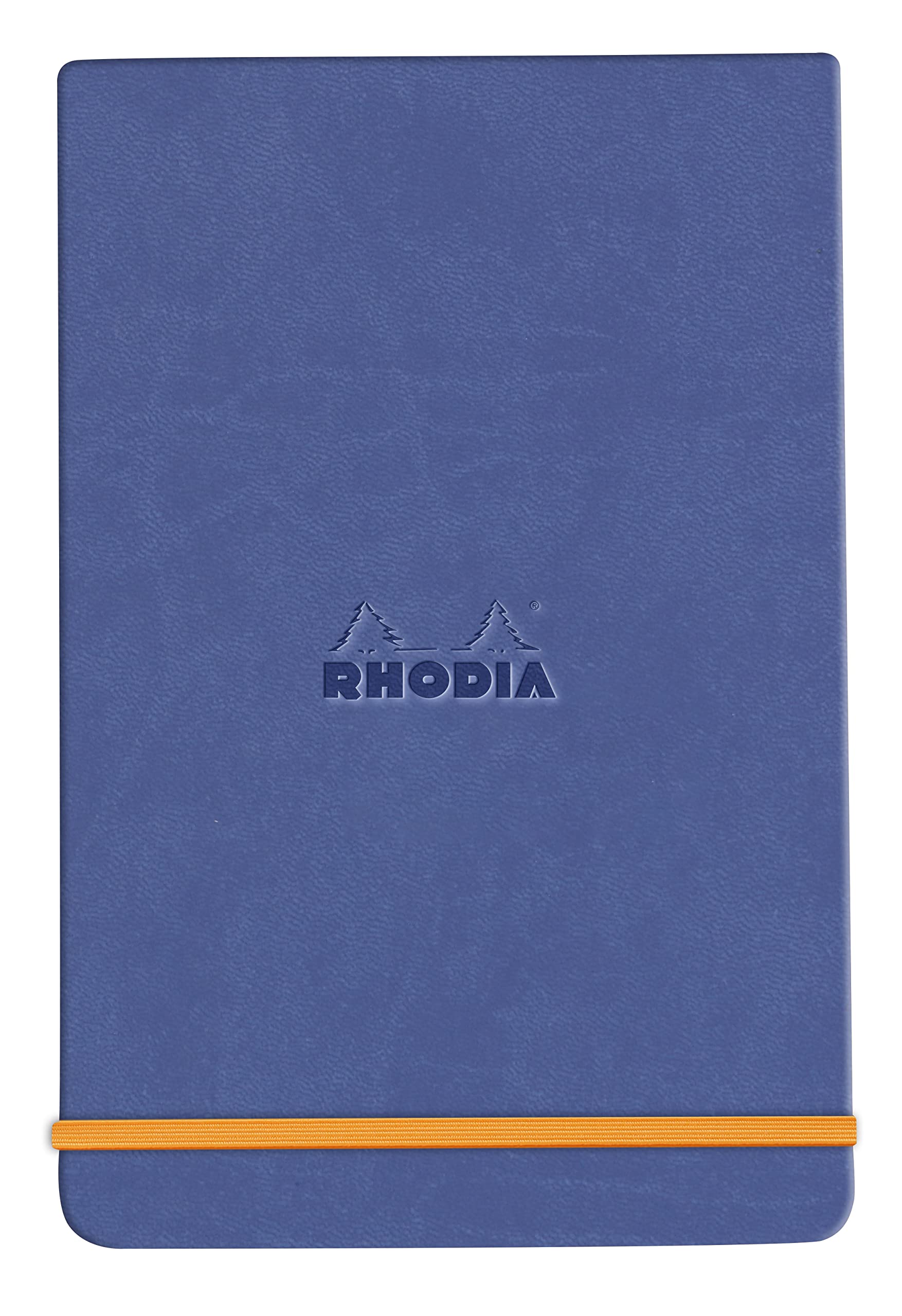RHODIA 194391C - Saphir Rigid Webnotepad Notebook - A5 - Lined - 192 Detachable Pages - Ivory Clairefontaine Paper 90 g/m - Bookmark, Elastic Closure - Faux Leather Cover - Rhodiarama