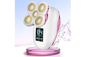 HYEHET Electric Razors for Women Legs:5D Magnetic Detachable Head Flawless Razor-IPX7 Waterproof Wet Dry Cordless Trimmer-USB Rechargeable Travel Kit