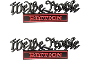 ZCLZZRS 2 Pack Classic We The People Edition Emblems,We The People Car Decal 3D Raised Letters Bumper Funny Sticker,for All Kinds of Cars,Motorcycle,Truck,RV,SUV,Body,Door Decor (Black-red)