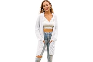 ZANZEA Women's 2023 Fall Casual Open Front Cardigans Long Sleeve Cutout Sweater Crochet Coat Solid Simple Cozy Outwear