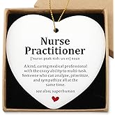 Nurse Practitioner Gifts for Women Hanging Ornament NP Graduation Gifts Nurse Appreciation Thank You Nurses Week Gift Medical Assistant Gift Hialektur Christmas Ceramic Heart Keepsake