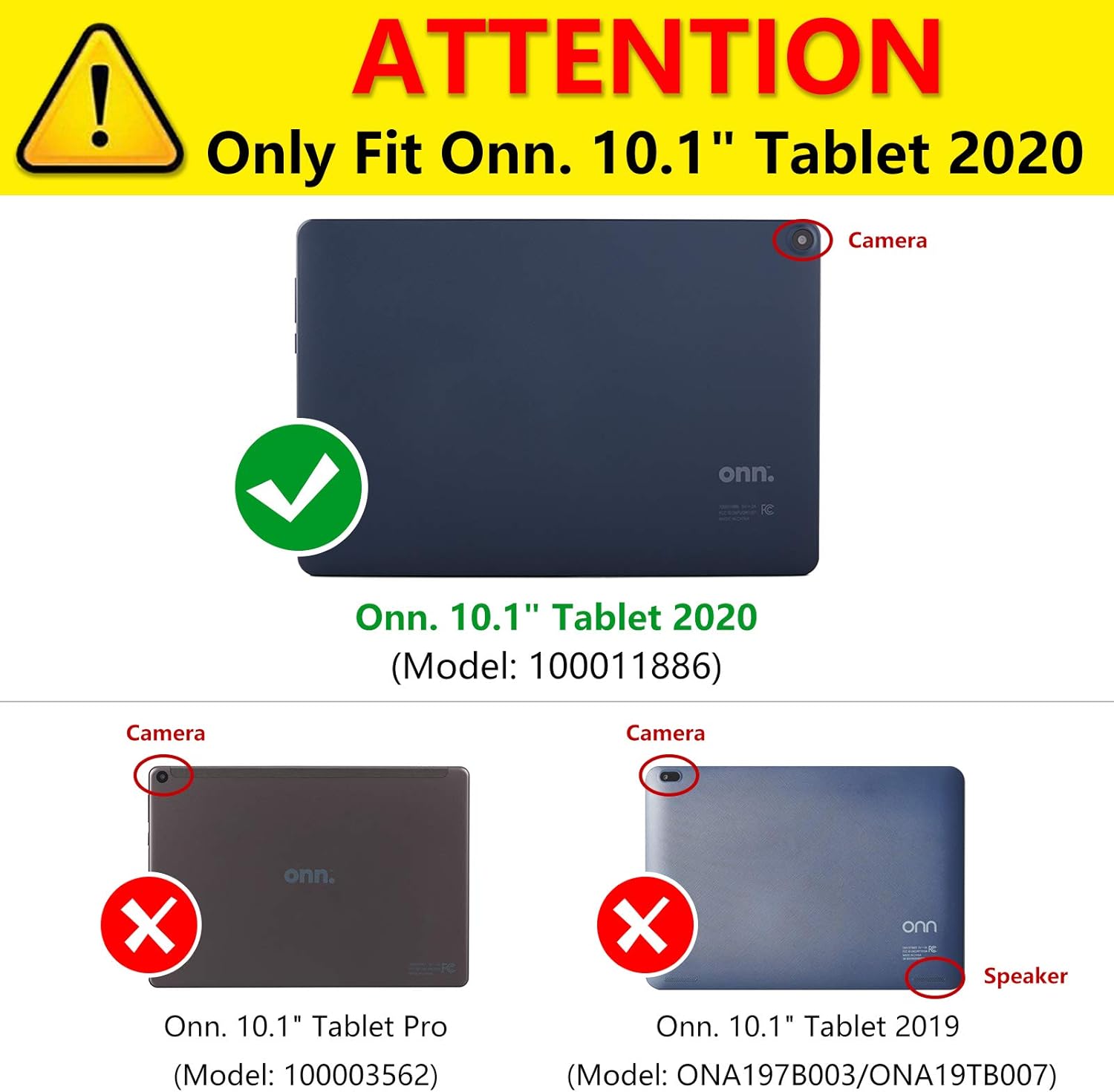 Case for Onn 10.1" Tablet 2020 (Model:100011886) Folio Stand Cover