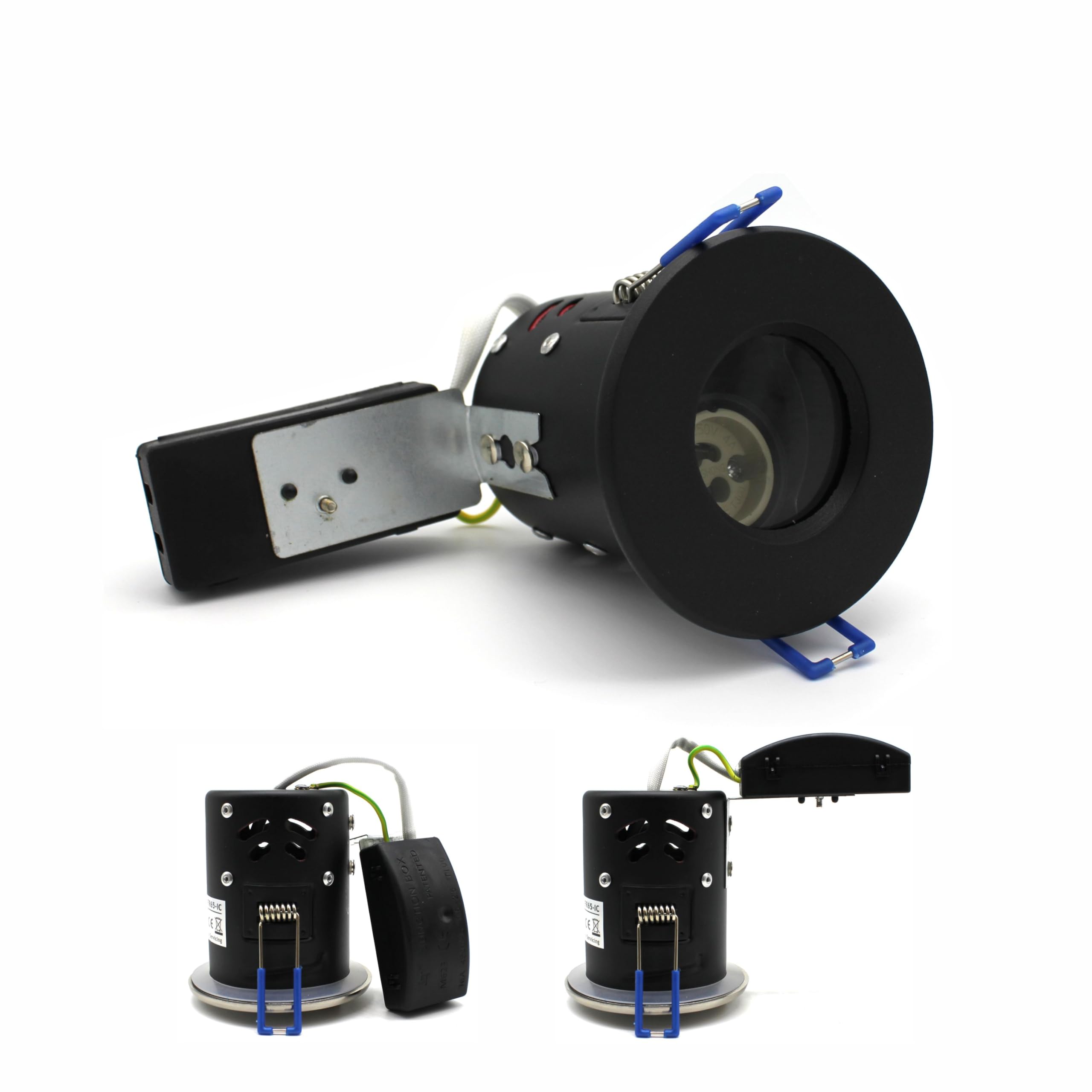 sanlumia 2 X LED Fire Rated Downlight Can GU10 Recessed Ceiling Twist & Lock Interchangeable Downlight IP65 SatinNickel — image 1