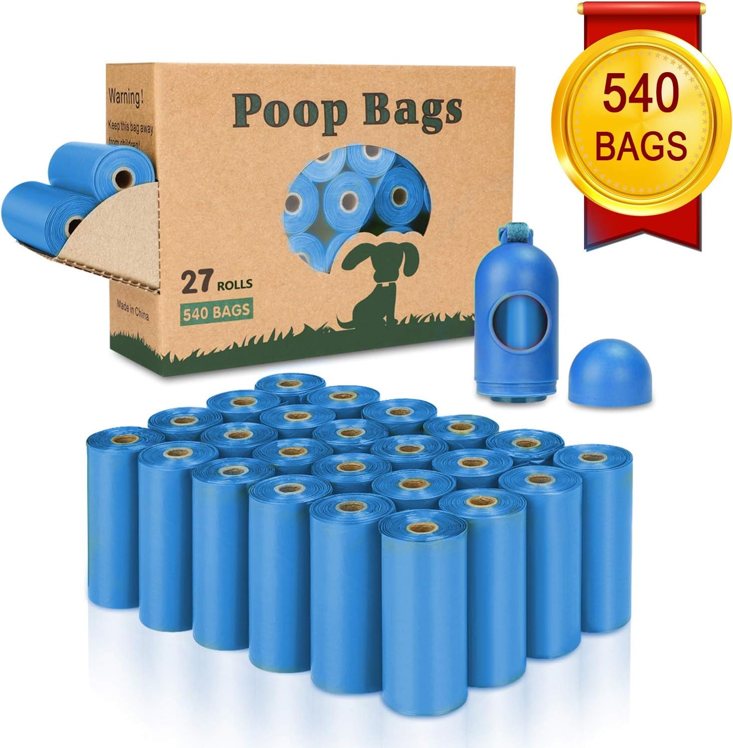 Yingdelai Dog Poop Bag 540 Counts - Biodegradable Dog Waste Bags with 1 Dispenser, Large Pet Waste Bags for Doggy (Scented)