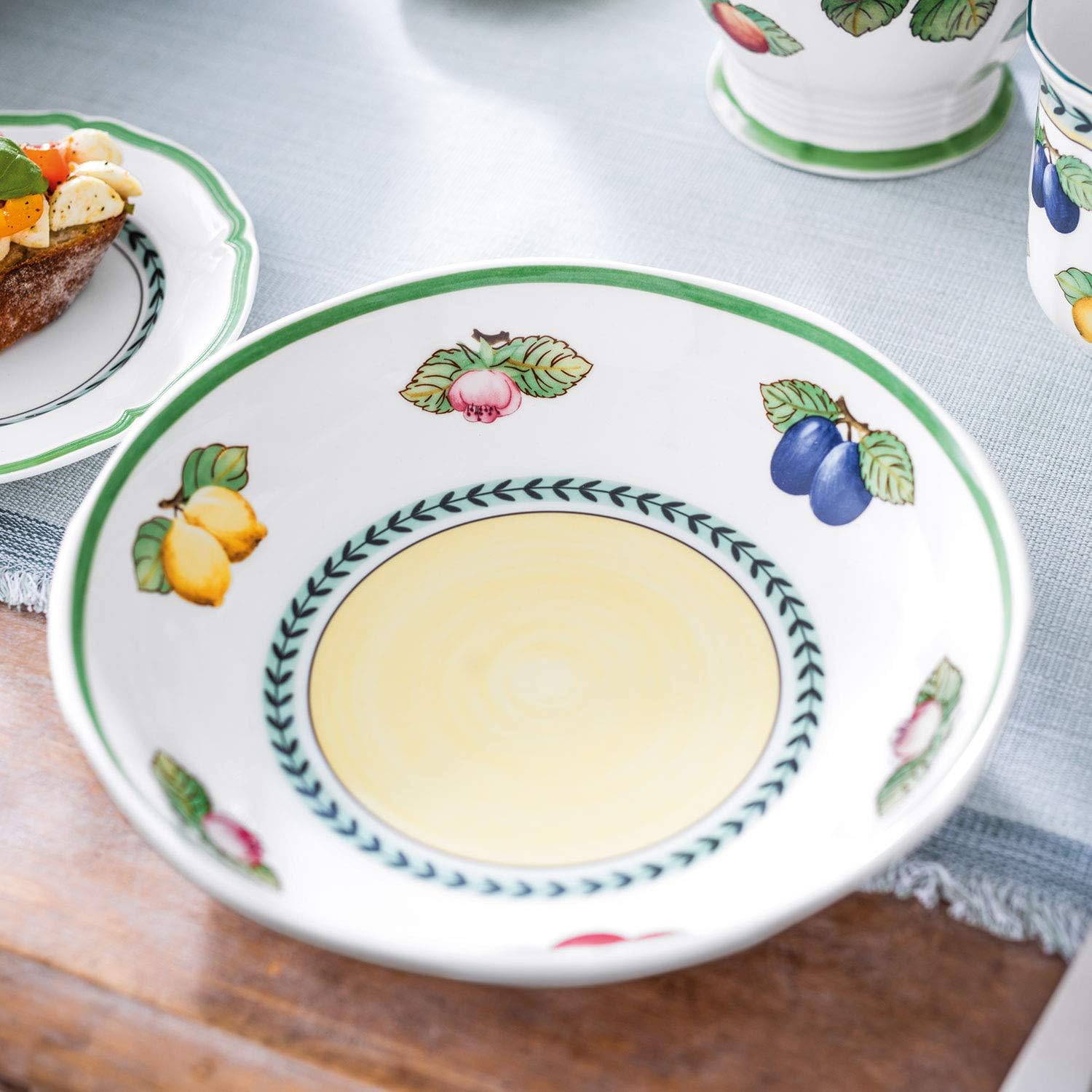 Villeroy & Boch French Garden Fleurence Shallow Bowl, 24 cm, Premium Porcelain, White/Coloured, White/Colored, 23,5x23,5x5cm - Image 4