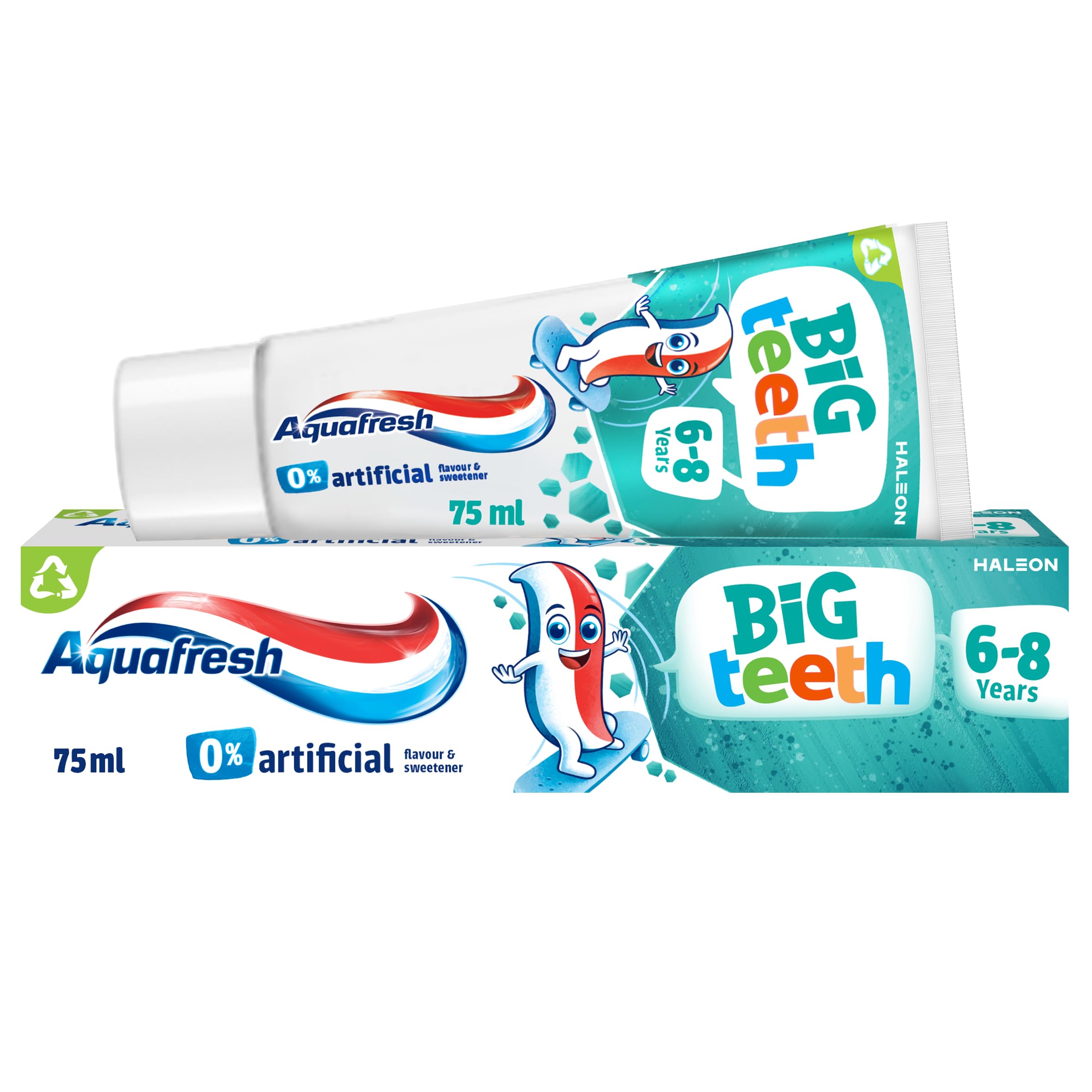 Aquafresh Big Teeth Toothpaste 6-8 years, Kids toothpaste, Lasting Protection for New Permanent Teeth, 75ml