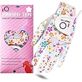 FINGER TEN Ladies Golf Gloves Left Right Hand 1 Pack, Golf Glove for Women's Golfer Lh Rh All Weather Grip, Size Fit Small Medium Large XL