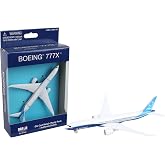 Boeing 777X Commercial Aircraft Corporate Livery White and Blue Diecast Model Airplane by Daron