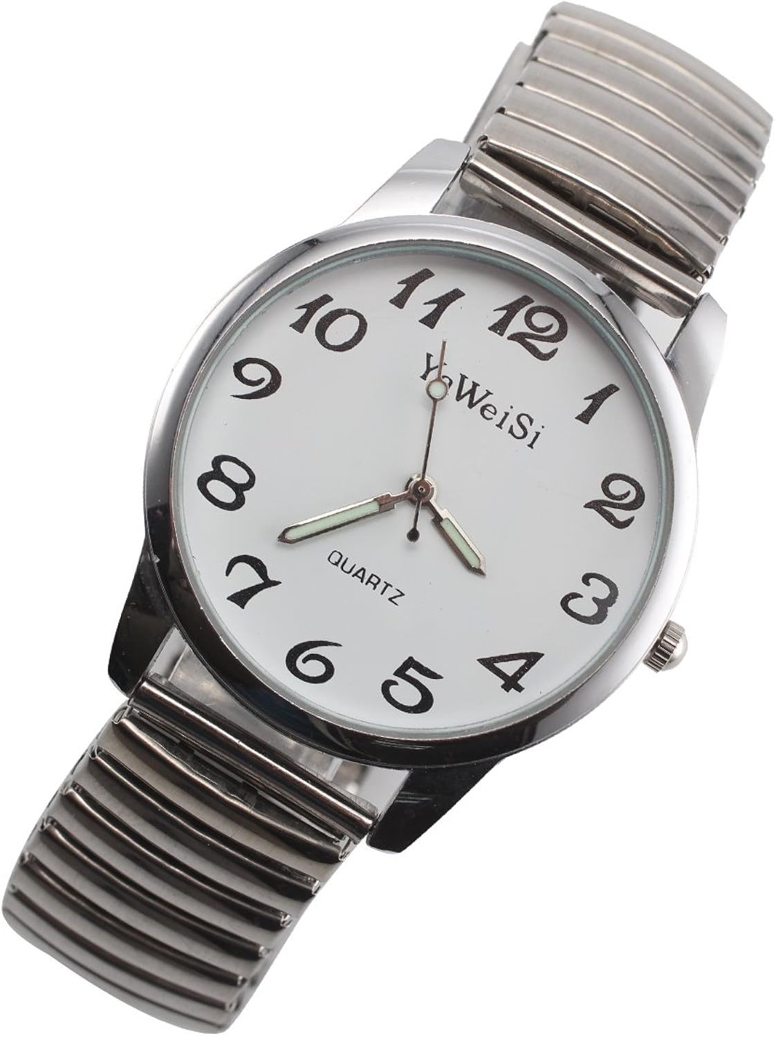 PetHot Wrist Watches Expandable Stretch Band Strap Big Numbers Dial