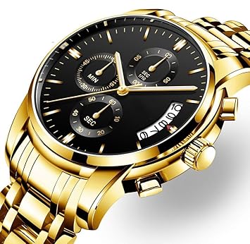 AWRYS Herrenuhr Luxusuhren 3Atm wasserdichte Uhr Chronograph Armbanduhr Edelstahl Band