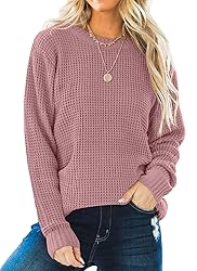 ZESICA Women's 2024 Fall Long Sleeve Crew Neck