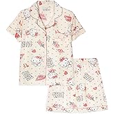 TradWloth Cute Women's Pajama Sets, Cartoon Print Sleepwear Short Sleeve Shirt and Casual Short - 2 Piece