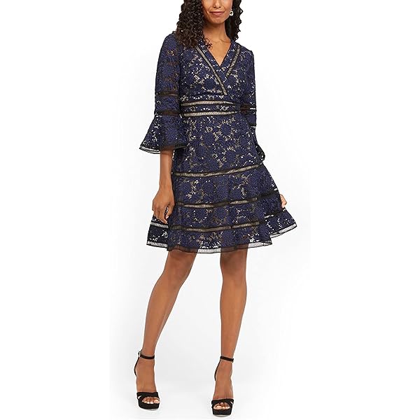 Shani - FIT and Flare Crepe Dress Black at Amazon Women's Clothing store