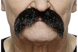 Mustaches Fake Mustache, Self Adhesive, Novelty, Walrus False Facial Hair, Black Lustrous Colors