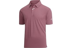 Damipow Premium Golf Shirts for Men Dry Fit Performance Polo Short Sleeve Collared Shirt
