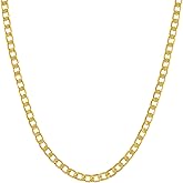 LIFETIME JEWELRY Beveled Gold Cuban Link Chain for Men & Women - 24k Real Gold Plated Necklace - Lifetime Replacement - Heavy Duty Clasp (3mm, 6mm & 9.5mm)