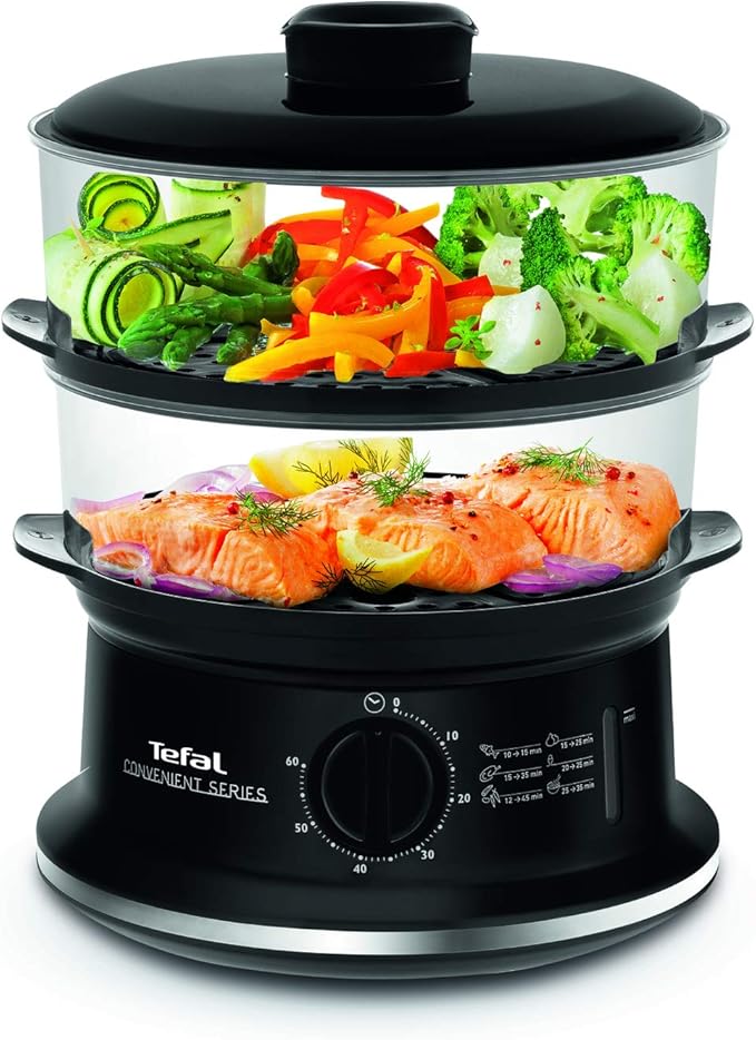 TEFAL Convenient 6 Litre Steam Cooker with timer, 900 Watts, Black
