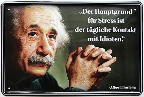 Hauptgrund Fur Stress Sind Idioten 20x30 Cm Blechschild 51 Amazon De Kuche Haushalt