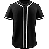 KXK Blank Baseball Jersey for Men Casual Button Down Shirts Short Sleeve Active Team Sports Uniform