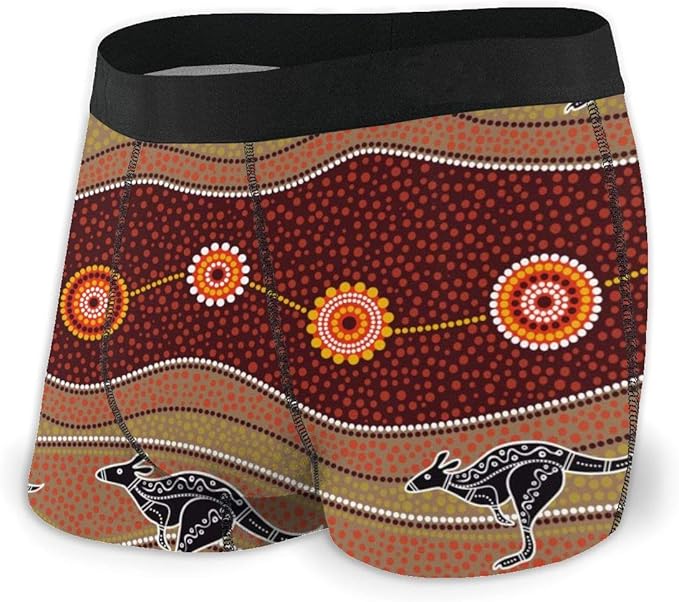 Australian Aboriginal Men's Short Leg Compression Boxer Brief Regular