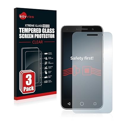 Savvies Panzerglas für Vodafone Smart Prime 6 [3er Pack] 9H Echtglas Schutzfolie