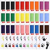 Jetec 30 Set Inkless Baby Footprint and Handprint Kit, Clean Touch Ink Pad for Baby Hand and Footprints, Dog Paw Print Kit with Ink Pads and Imprint Cards for Newborns Babies Pets Gifts (12 Colors)