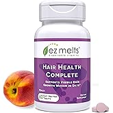 EZ Melts Hair Health Complete - Hair Supplement to Support Strength & Growth - Includes AnaGain Nu, Biotin, Apigenin, Bambo Silica & More - 60 Sublingual Tablets (30 Servings)