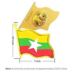 Myanmar Flag Lapel Pin - Enamel Metal National