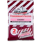 Cough Drops by Fisherman's Friend, Cough Suppressant and Sore Throat Lozenges, Cherry Sugar Free Menthol Flavor, 40 Count