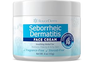 RoyceDerm Seborrheic Dermatitis Face Cream & Psoriasis Face Cream – Steroid-Free Moisturizer for Redness, Flaking & Sensitive