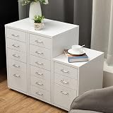 HollyHOME 5-Drawer Mobile Filing Cabinet White with Casters 28x41x66 cm view 6