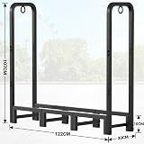 Amagabeli Log Rack 72x46cm with 4 Tools Wrought Iron Firewood Holder view 6