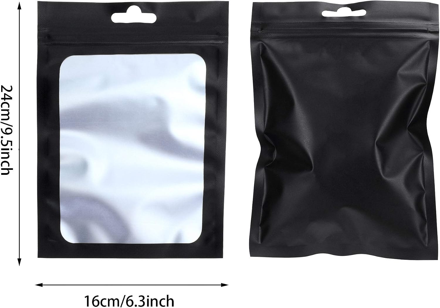 100 Pieces Resealable Polyester Film Food Storage Bags with Clear Window Coffee Beans Packaging Pouch for Food Self Sealing Storage Supplies (Black - Image 3