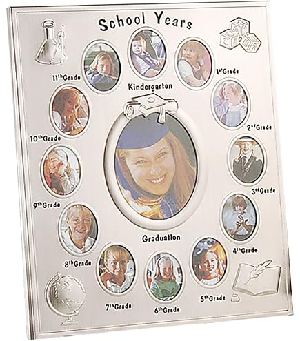 Northland Personalized School-Years Picture Frame - Holds K-12 Photos & 5x7 Graduation Picture, Oak Finish