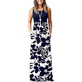 AUSELILY Women's Summer Sleeveless Loose Maxi Dress Casual Long Dresses with Pockets 2026 New