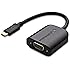 Cable Matters USB 3.1 Type C (USB-C & Thunderbolt 3 Port Compatible) to VGA Adapter in Black (Up to 720p on Lumia 950/950XL)
