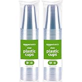 Amazon Basics Disposable Clear Plastic Cups for Cold Drinks, BPA-Free, Easy to Hold, 16oz, 50 Count (Pack of 2)