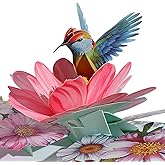 CawrdWhish Greeting Cards Hummingbirds Flower, 3D Pop Up Birthday Gifts for Women Wife Mom Daughter Sister Aunt Grandmother, Anniversary Card, With Envelope (0685)