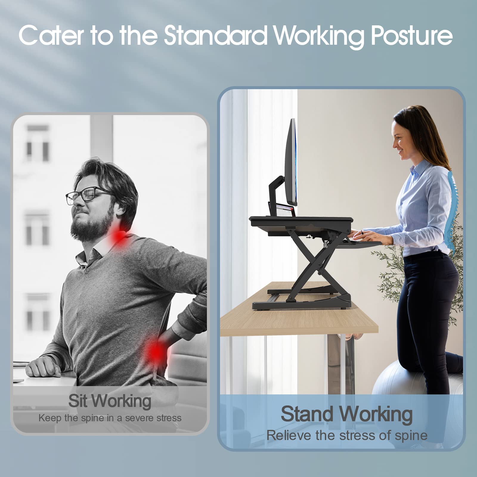 Mua Standing Desk Converter 35 Inches Height Adjustable Sit to Stand ...