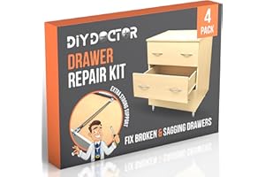 DIY Doctor Drawer Repair Kit (4 Pack) – Fix Sagging Drawer Bottoms Easily – Reinforce Dresser & Kitchen Drawers – Simple DIY Solution to Prevent Buckling