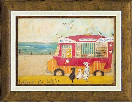 Amazon Co Jp アートパネル アートフレーム 壁掛け サムトフト おしゃれ 絵画 絵 アートボード インテリア イギリス作家 アイスクリーム食べたいなぁ St 050 アートボード 新築祝い 玄関 モダン ほっこり 癒し 犬 イヌ いぬ ドッグ ホーム キッチン