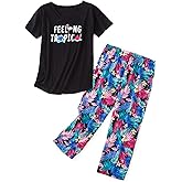 SISKIN Womens Pajama Sets - Capri Pajamas for Women Set Plus Size Sleepwear Tops with Capri Pants Summer Pjs Sets