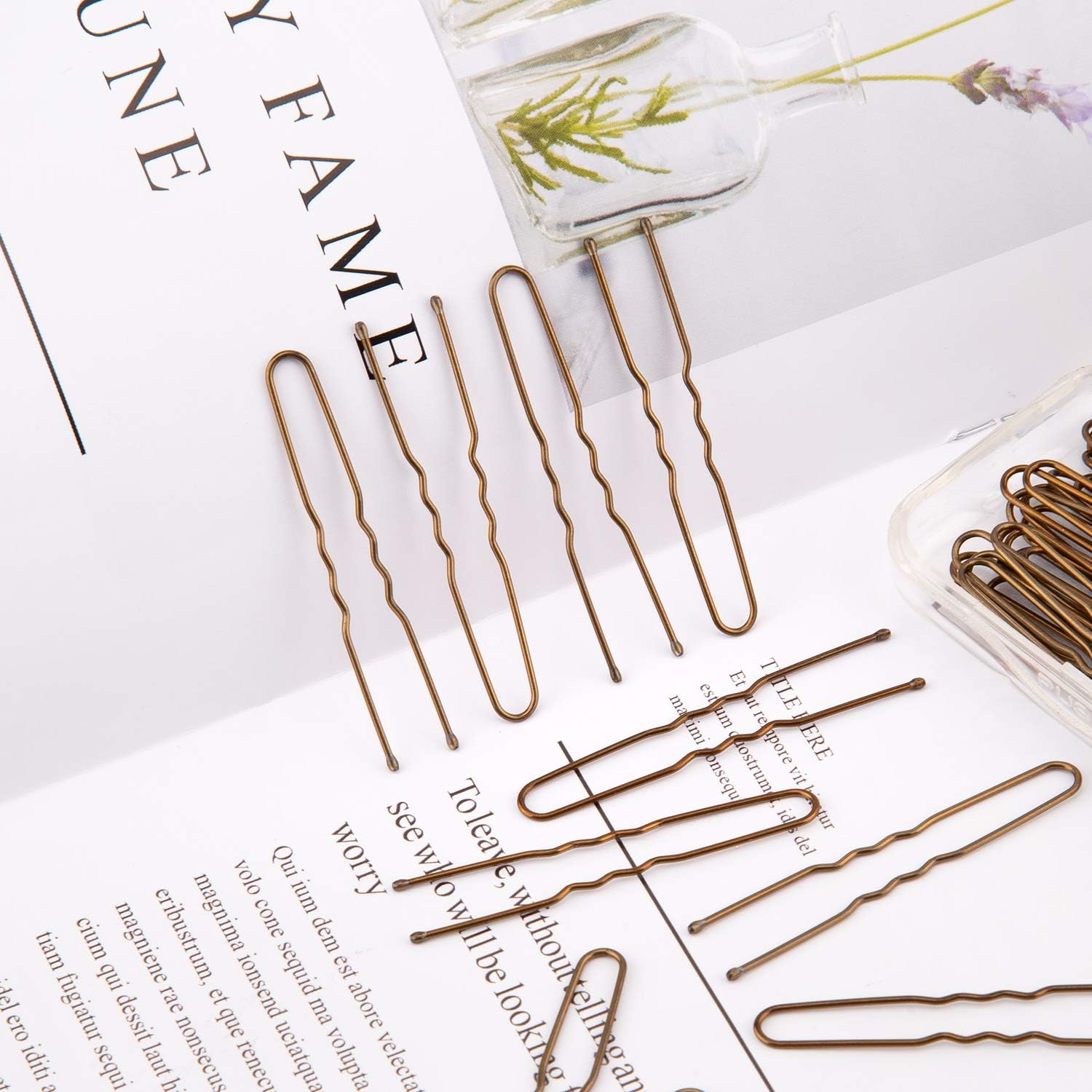 AIEX 200 Pieces U-Shaped Hairpins Kit Hair Clips Hairpins Hair Clips for Women Girls and Hair Salon (Bronze) - Image 4