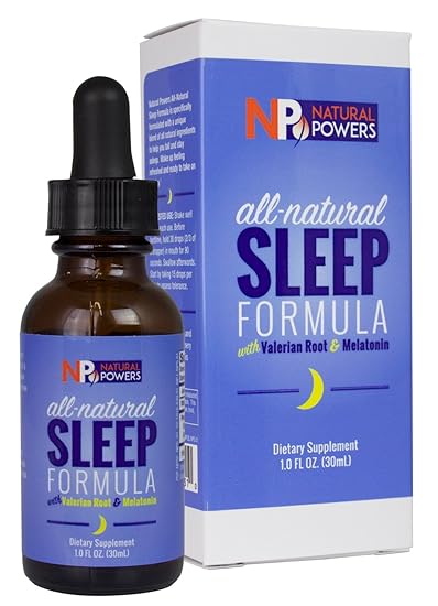 Natural Powers All-Natural Sleep Formula with Valerian Root & Melatonin - Liquid for Fast