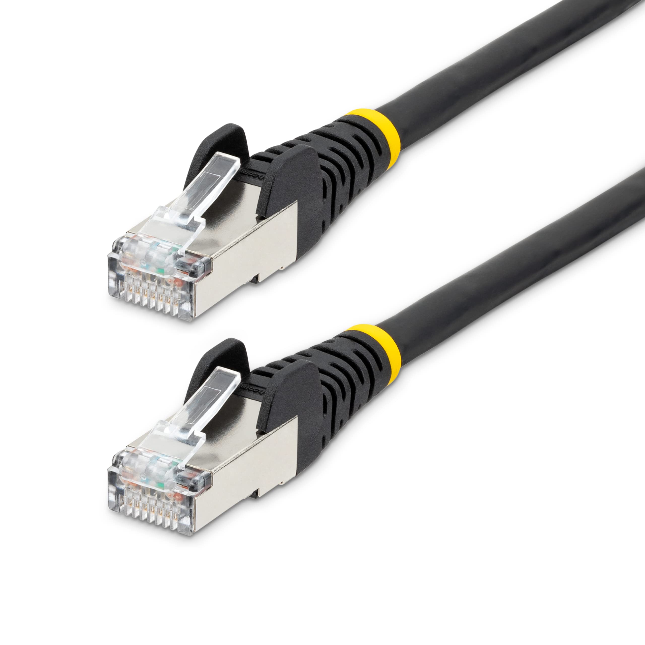 StarTech.com 1.5m CAT6a Ethernet Cable - Low Smoke Zero Halogen (LSZH) - 10 Gigabit 500MHz 100W PoE RJ45 S/FTP Black Network Patch Cord Snagless w/Strain Relief (NLBK-150-CAT6A-PATCH)