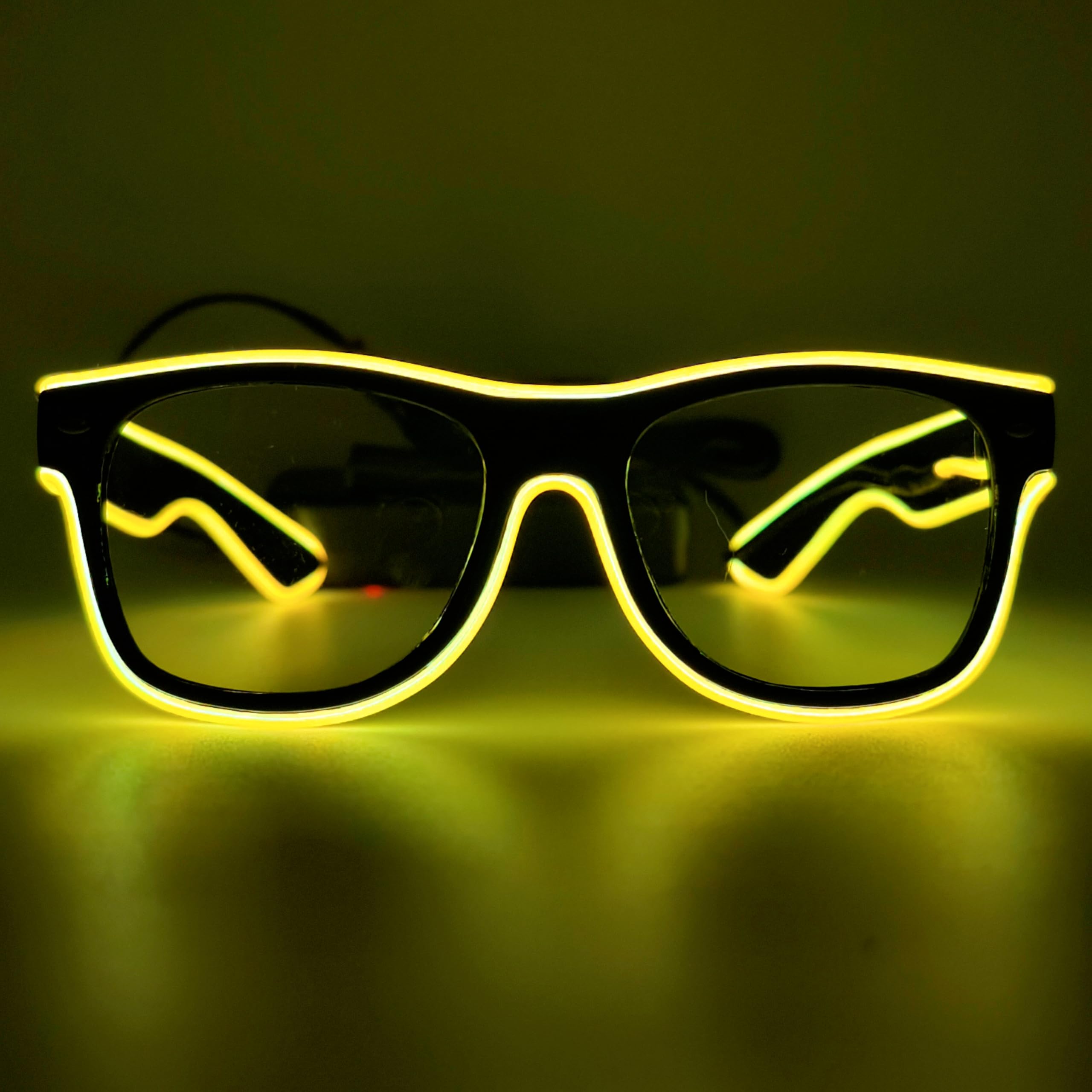NIWWIN LED Glasses - Flexible Wire Neon, Flashing Sunglasses for Cosplay, Bar, Club, Party - Gift, EDM, Halloween (White)